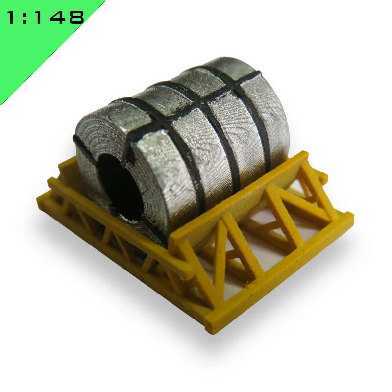 5 x 3D Printed STEEL COIL LOADS IN CRADLE 1:148, N scale Model Miniature Scenery - Image 4 of 4