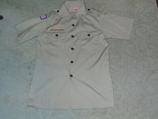 BSA BOY SCOUTS OF AMERICA OFFICIAL SHORT SLEEVE UNIFORM SHIRT - YOUTH LARGE