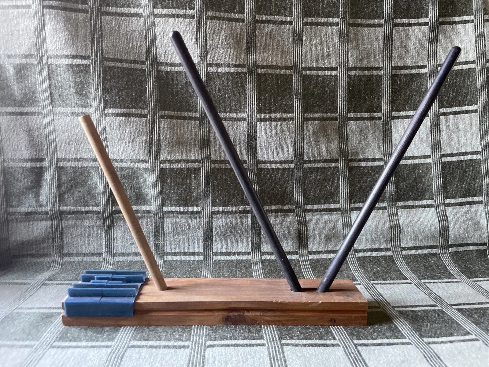 Vintage Merlo's Cutlery Crock Stick Knife & Scissor Sharpener Wood Ceramic Rods
