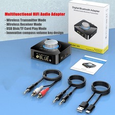 M5 LED Display Bluetooth-compatible Audio Transmitter Receiver 3.5mm AUX W/ Mic