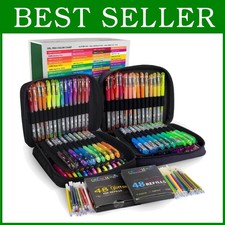 Gel Pens Set for Coloring - 12 Metallic, 72 Glitter