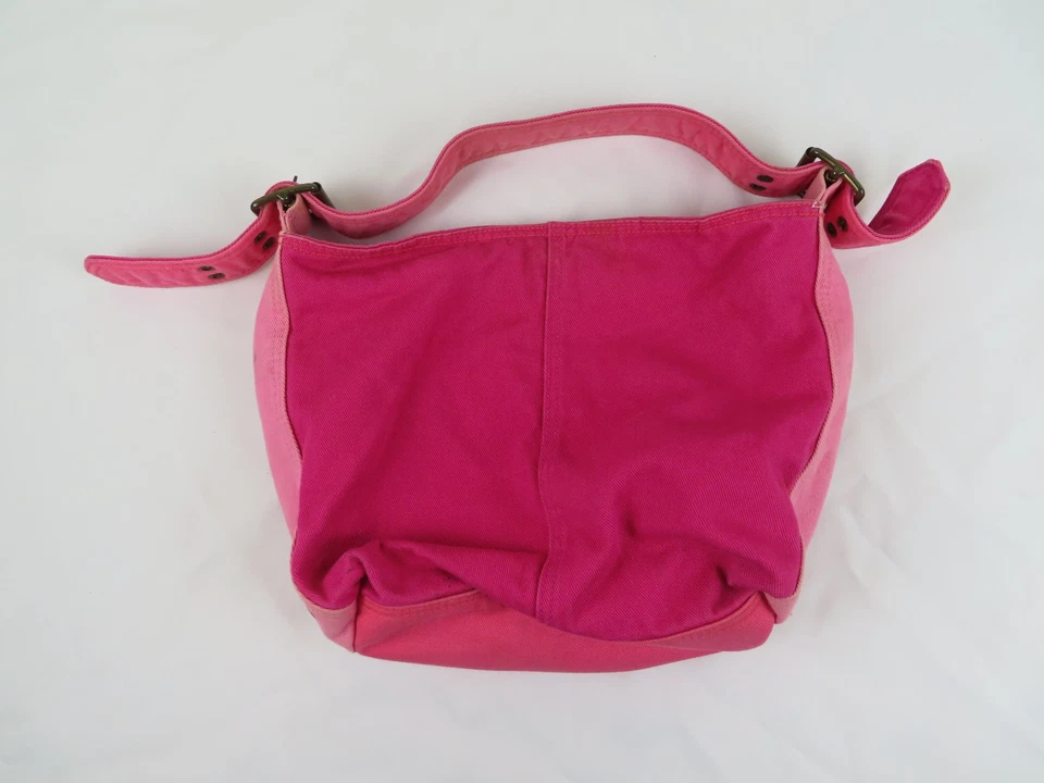 Bolso de Hombro Vintage GAP Cartera Lona Denim Carga Pequeño Hobo Rosa Fresa Y2K Foto 3 de 4