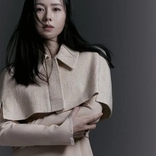 Bridal  U Tweed Cape Coat Beige Size 2 New Condition