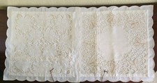 Embroidered Lace Butterfly Roses 2 Pillow Covers Square 14"