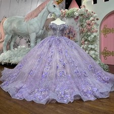 Beading Tassel QuinceaneraDress Ball Gown 3D Flowers Appliques Lace Corset Sweet