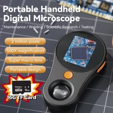 500X Digital Microscope Video Coin Microscope w/ Magnifying Glass 200w+16G Card