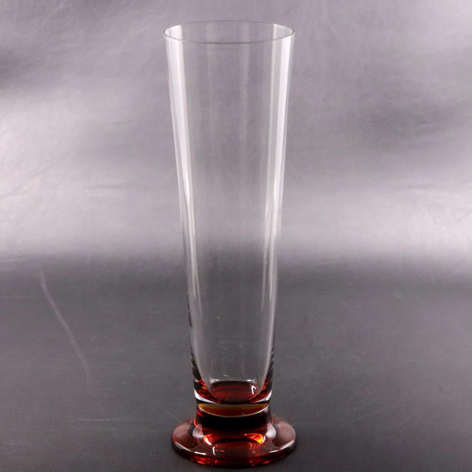 Cristal fino soplado a mano 9" vidrio Pilsner tapa transparente vidrio a base de ámbar vintage Foto 4 de 4