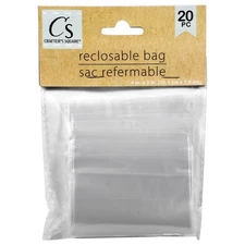 Crafter's Square Resealable Plastic Bags, 20-ct, 1 Pack.