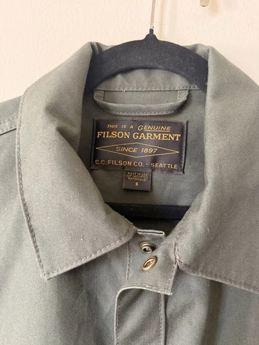 Filson Dry Tin Jac Shirt Made In USA Otter Green Size S image 8