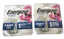Energizer Ultimate Lithium AAA Batteries 4 Pack Lot Of 2 BB 2050 