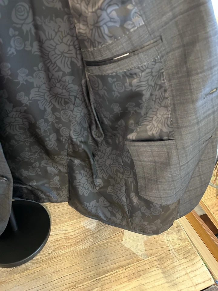 Abrigo deportivo original Penguin Munsingwear para hombre talla 40R gris mezcla de lana a cuadros Foto 4 de 4