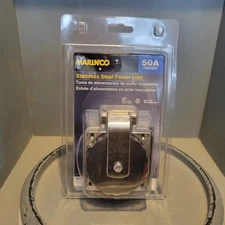 Marinco Stainless Steel Power Inlet, 50A, 125/250V, 6373EL-B