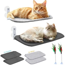 Best Idepet Cat Window Perch Cordless Foldable Cats Hammock Bed with Interactive
