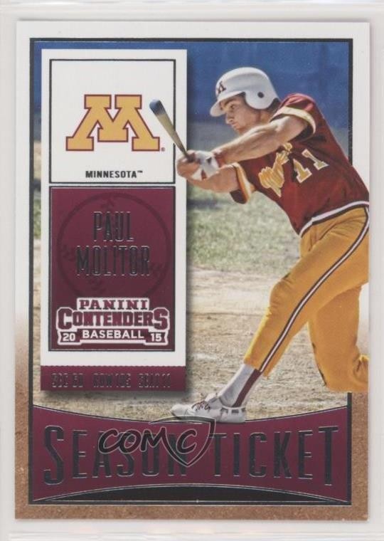 2015 Panini Contenders Season Ticket Paul Molitor #75 HOF id4