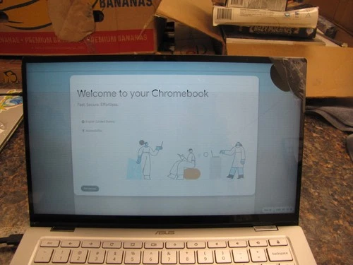Asus Chromebook Flip C434T Touch M3-8100Y 8GB 64GB Chrome OS Silver-Powers/Parts