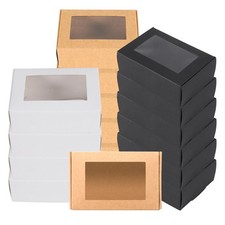 2X(30 Pcs Box with Window Present Packaging Box Treat Box for Soap4976