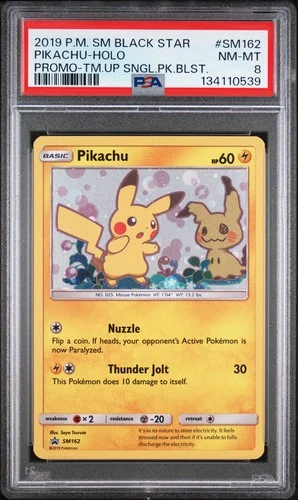 2019 POKEMON SM BLACK STAR PROMO TEAM UP SINGLE PACK BLISTERS PIKACHU-HOLO PSA 8