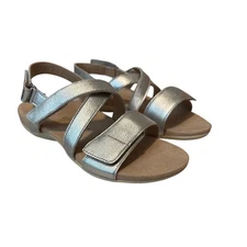 Vionic Women's Raya Slingback Sandal Silver Size 7.5 WIDE New Strappy