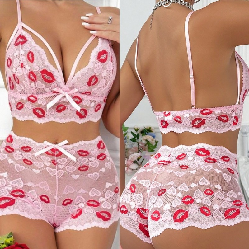 Women Lingerie Sets Sexy Lace Bra and Panty Sets 2 Piece Lace Babydoll Outfits