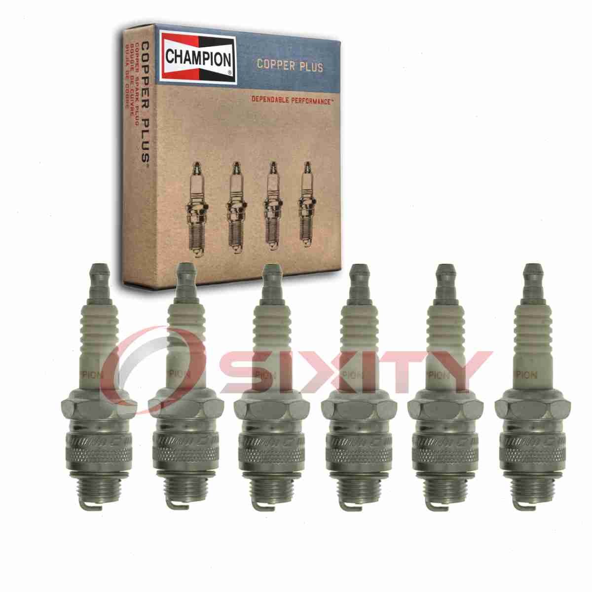6 pc Champion Copper Plus Spark Plugs for 1960 Chevrolet Bel Air 4.3L L6 iq