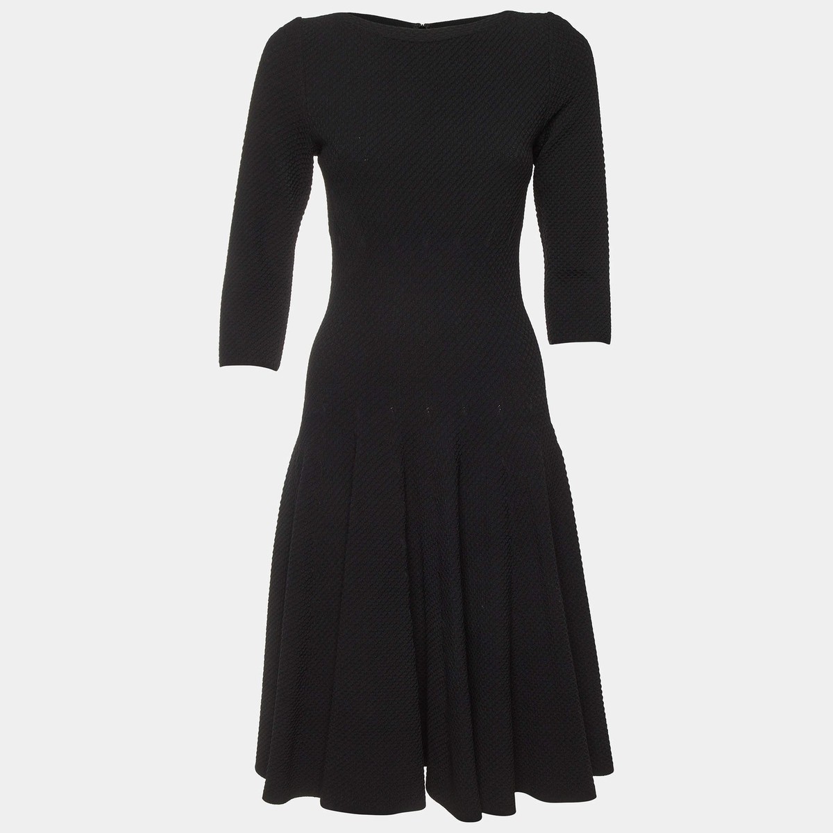 Alaia Black Textured Knit Flared Knee Length Dress M | eBay Alaia Black Textured Knit Flared Knee Length Dress M | eBay
