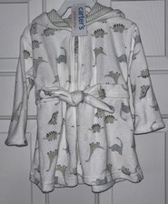 Just One You by Carter's DINOSAUR Design Hooded Robe Baby Boy Size 0-9 Month NWT