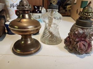 Vintage Lot Of 3 Mini Oil Lamps
