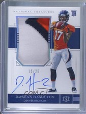 2018 National Treasures Rookie Holo Silver 15/25 DaeSean Hamilton Patch Auto 0x1