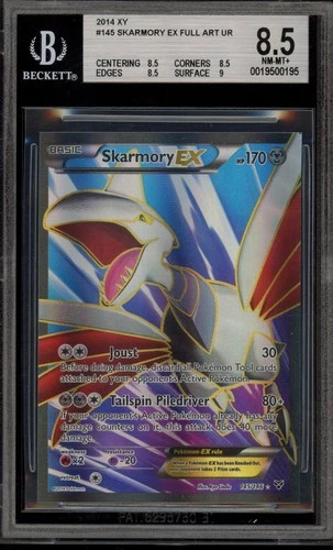 Pokemon Skarmory EX XY Full Art #145 SQUARE CUT BGS 8.5