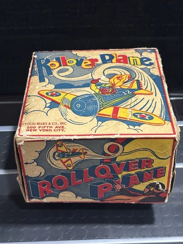 Vintage Wind Up Tin Toy MARX Rollover Airplane Plane Box Only!!