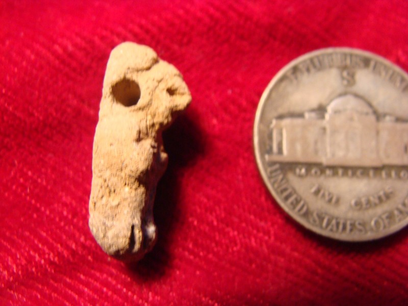 Ancient AZTEC Pre-Columbian  CACIQUE w/Headdress Ceramic Bead 1200-1500AD Mexico