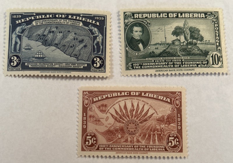 Liberia 277-279,MNH. Mi 308-310. Founding of Commonwealth of Liberia,1940