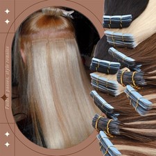 Russian 100 Tape In Remy Human Hair Extensions Skin Weft Taped Extensions 150gr