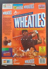 2002 General Mills Wheaties Tiger Woods Cereal Box Flat