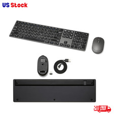 USA Stock- Wireless Keyboard Mouse Combo Rechargeable Slim Quiet Full Size NEW