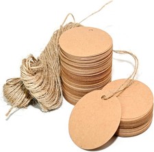 200pcs Kraft Tags - Round Paper Tags for Gifts with Jute Twine, Custom Tag for