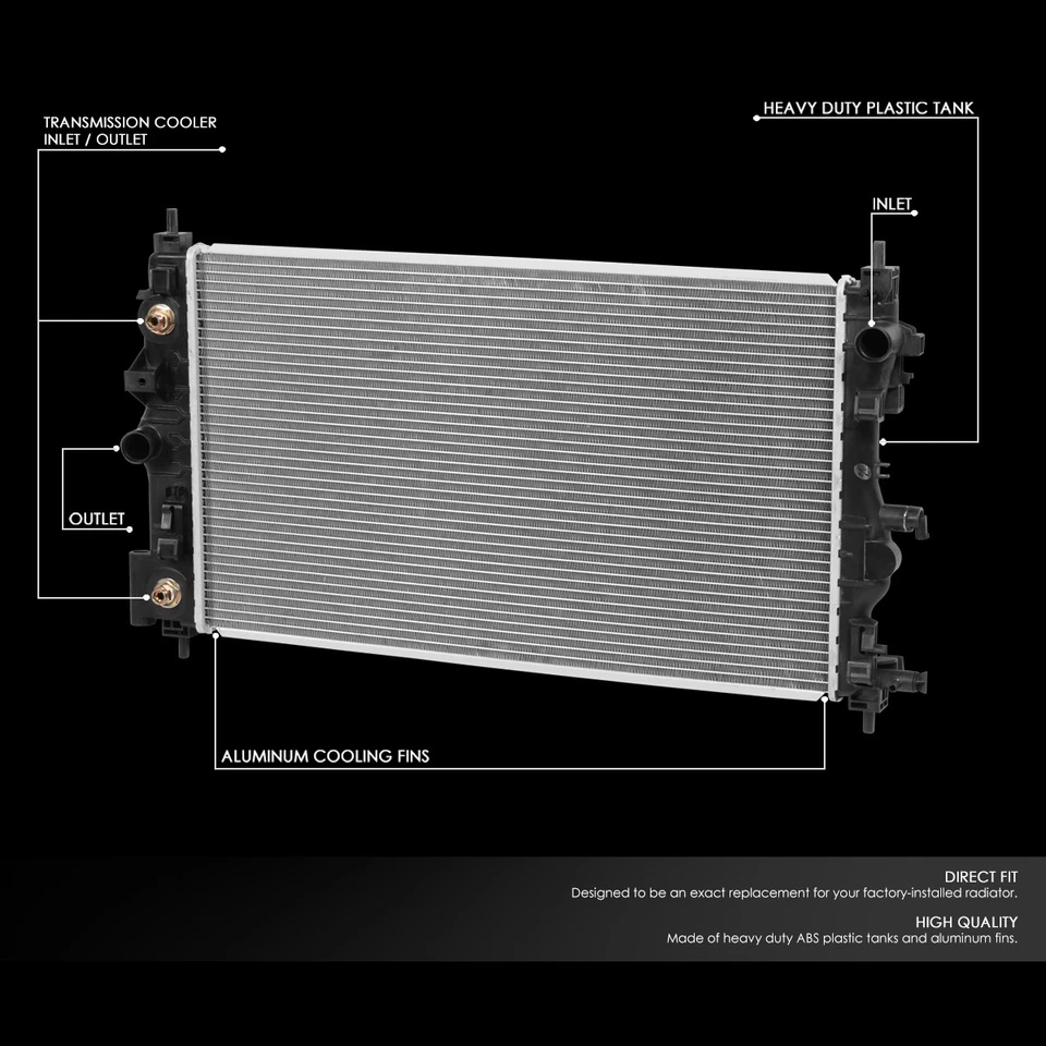 For 2012-2017 Buick Verano Chevy Orlando 2.4L Radiator OE Style Aluminum 13325 - Image 2 of 4