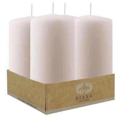 Diana Candles Stumpenkerzen Ø 6 X 11 cm creme 4er Pack  Kerze