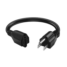 Short Power Extension Cord,16AWG/13A,Outlet Saver, 3 Prong Male Plug to Femal...