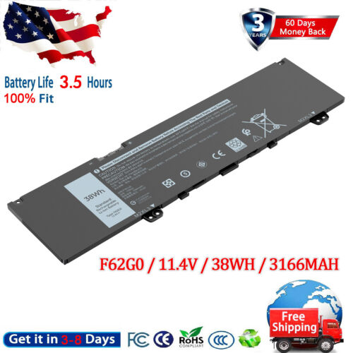 F62G0 Battery for Dell Inspiron 13 5370 7370 7380 7386 7373 RPJC3 39DY5  2-in-1