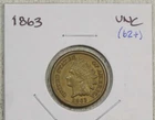 1863 Indian Cent, Uncirculated, Original Early Copper Nickel Cent  0606-01