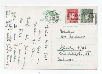 IRLAND BAILE ATHA CLIATH/DUBLIN 19.8.1958 SCHÖNE POSTKARTE IN DIE SCHWEIZ