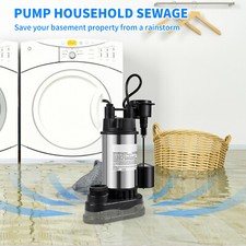 Submersible Sump Pump Water Pump 1.5 HP 6000G...