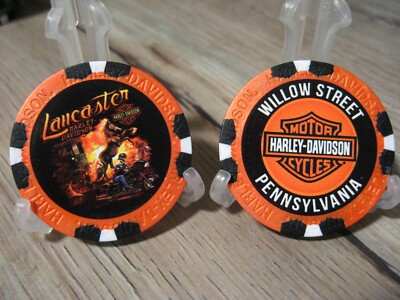 1 Lancaster Harley Davidson Poker Chip - Willow Street, Pa - Ghost Buggy - M ORG