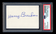 HARRY BRECHEEN SIGNED MINT CUT PSA/DNA AUTO ST LOUIS CARDINALS 1944 1946 WSC