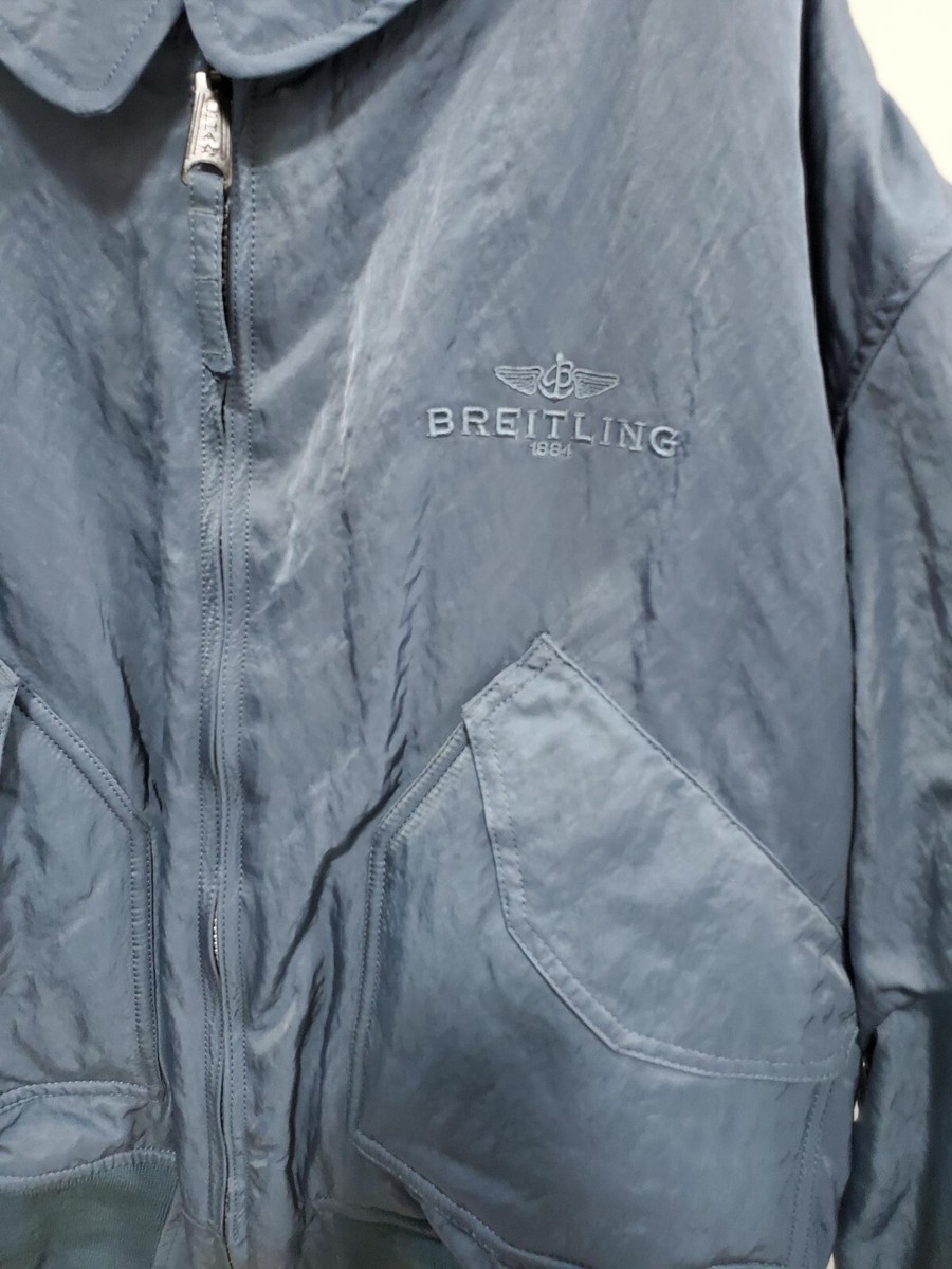 Breitling Men's Bomber jacket NEW. XXL blue/grey with embroidering