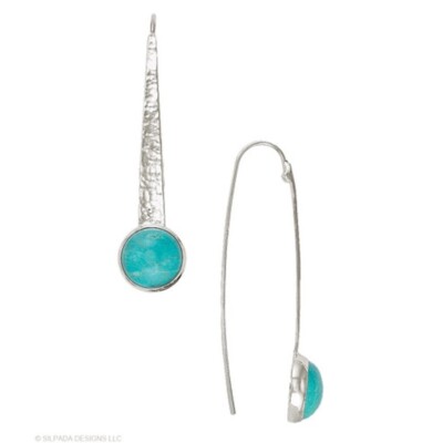SILPADA Rare Sterling Silver Swan Dive Turquoise Earrings  Silpada RETIRED VINTAGE W2132 Sterling Silver Turquoise Swan Dive Earrings main image 1