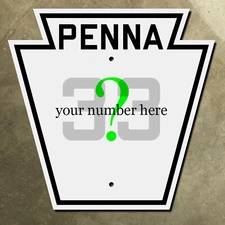 custom Pennsylvania state route highway marker road sign shield 1940 Penna