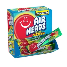 Airheads Sour Full-Size Candy Bars, Taffy Candy Variety Bulk Box, Individually W