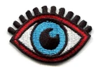 IRON ON PATCH EYE 1 7/8 X 1 1/4 inch FREE SHIPPING